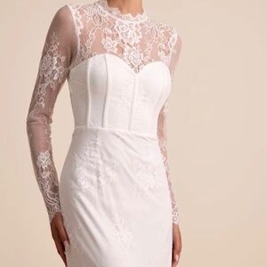 White Lace Bustier Wedding Dress